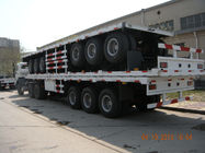 40ft camion à plat de trois remorques résistantes d'Alxes semi avec l'épaisseur supérieure de 14mm