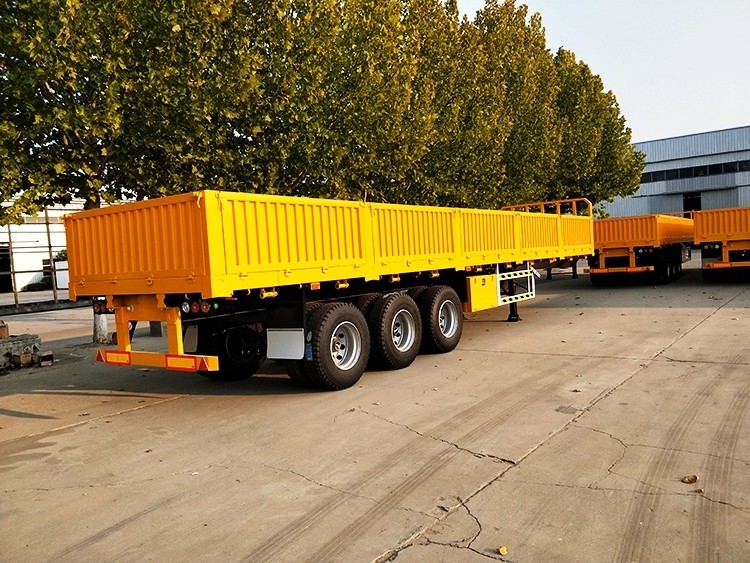 Trois - axe 40ft de 30 tonnes de cargaison suspension mécanique de mur latéral de remorque semi
