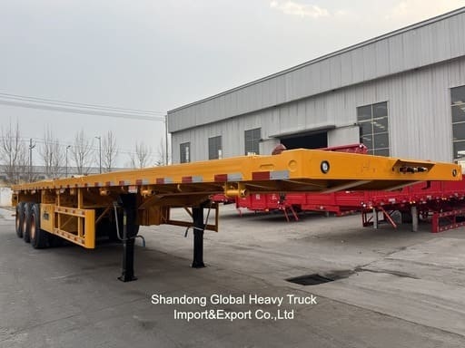 Container à essieux de 20 ft/40 ft/45 ft 2/3/4 / plateau de chargement / plateforme / semi-remorque à pont plat