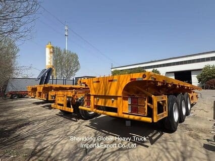 Container à essieux de 20 ft/40 ft/45 ft 2/3/4 / plateau de chargement / plateforme / semi-remorque à pont plat