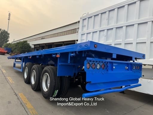 3 essieux 40 tonnes 13,45m Wabco BPW Essai de suspension à air Semi-remorque plat