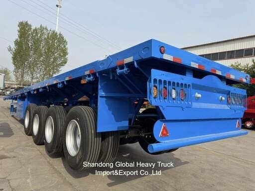 3 essieux 40 tonnes 13,45m Wabco BPW Essai de suspension à air Semi-remorque plat