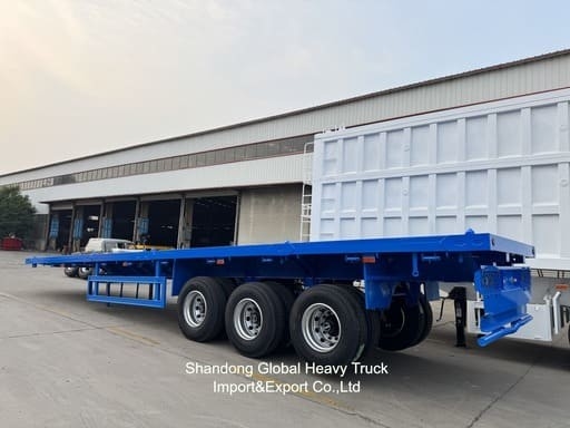3 essieux 40 tonnes 13,45m Wabco BPW Essai de suspension à air Semi-remorque plat