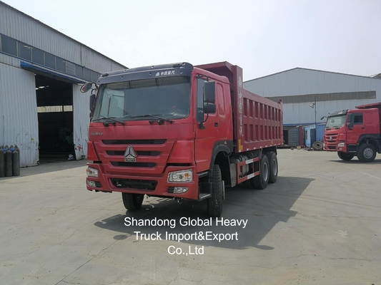 HOWO de seconde main couleur rouge 380hp/400hp camion de décharge en stock