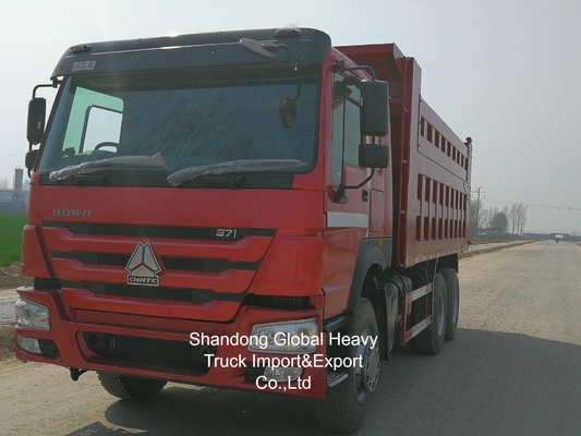 HOWO de seconde main couleur rouge 380hp/400hp camion de décharge en stock