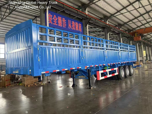 Semi-remorque à clôture à 3 essieux de 60 tonnes pour le transport du bétail