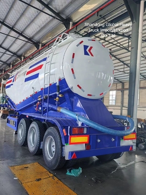 Semi-remorque malaxeur à ciment de 45 Cbm avec 3 essieux pour le transport de poudre sèche
