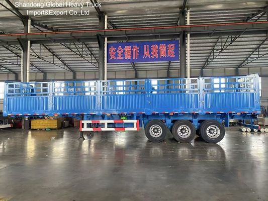 Semi-remorque à clôture de 50 tonnes à 3 essieux avec suspension pneumatique