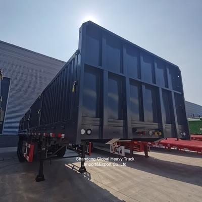 Semi-remorque à ridelles en acier à 3 essieux pour le transport de marchandises en vrac
