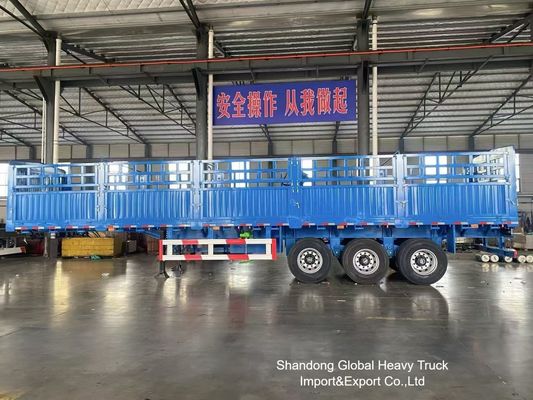 Semi-remorque à clôture de 50 tonnes à 3 essieux avec suspension pneumatique