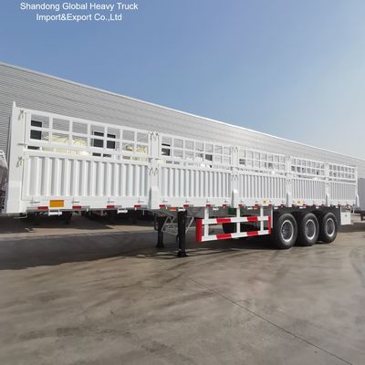 Semi-remorque à ridelles en acier à 3 essieux pour le transport de marchandises en vrac