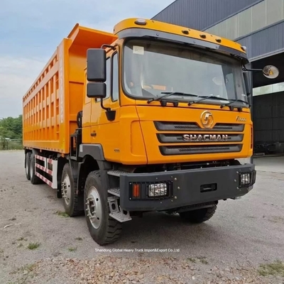 Camion benne Shacman F3000 8×4 avec moteur diesel de 400 ch et levage frontal pour travaux de construction lourds