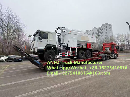 Bonnes performances tout-terrain 6x6 8x8 10/15/20/30T Mélange et chargement sur place des explosifs en vrac ANFO Service d'émulsion pour camions Forage Zambie/Zimbabwe/Tanzanie/Ghana/Guinée/Namibie/Guyana