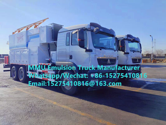 Camions multifonctionnels SINOTRUCK HOWO 15/20/25 tonnes pour le mélange et le chargement d'émulsions, explosifs en vrac ANFO, Mongolie, RDC, Pérou, Ghana, Zimbabwe. Service de dynamitage minier MMU