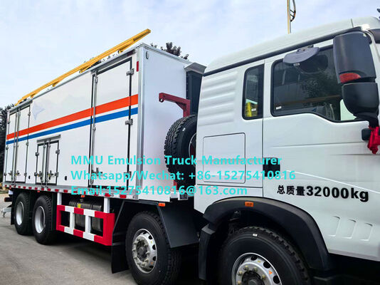 Camion malaxeur et chargeur intelligent HOWO 15T BCRH-15 de bonne qualité pour le site, camion de chargement d'explosifs en vrac pour le service de dynamitage minier en Mongolie, Kazakhstan, Ouzbékistan, Indonésie, Congo, RDC, Guinée, Tanzanie MMU