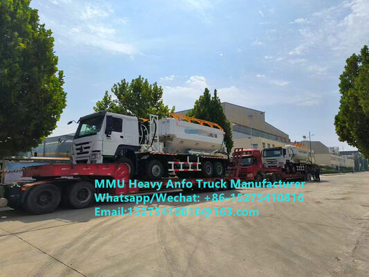Super sécurité HOWO mélangeant et chargeant des explosifs multifonctionnels à base d'huile d'ammonium lourd Camion ANFO à émulsion lourde de 15/20/25 tonnes Zambie/Zimbabwe/Tanzanie/Ghana/Guinée/Pérou Service de dynamitage minier