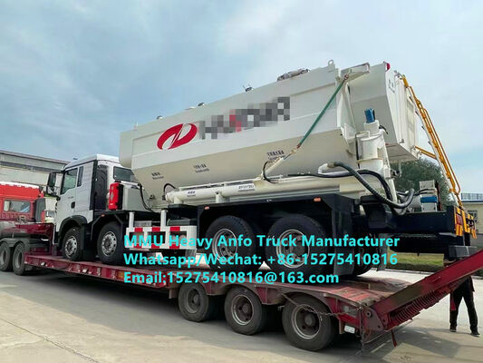 Super performance HOWO mélangeant et chargeant des explosifs multifonctionnels à base d'huile d'ammonium lourd Camion ANFO à émulsion lourde de 15/20/25 tonnes Zambie/Zimbabwe/Tanzanie/Ghana/Guinée/Pérou Service de dynamitage minier