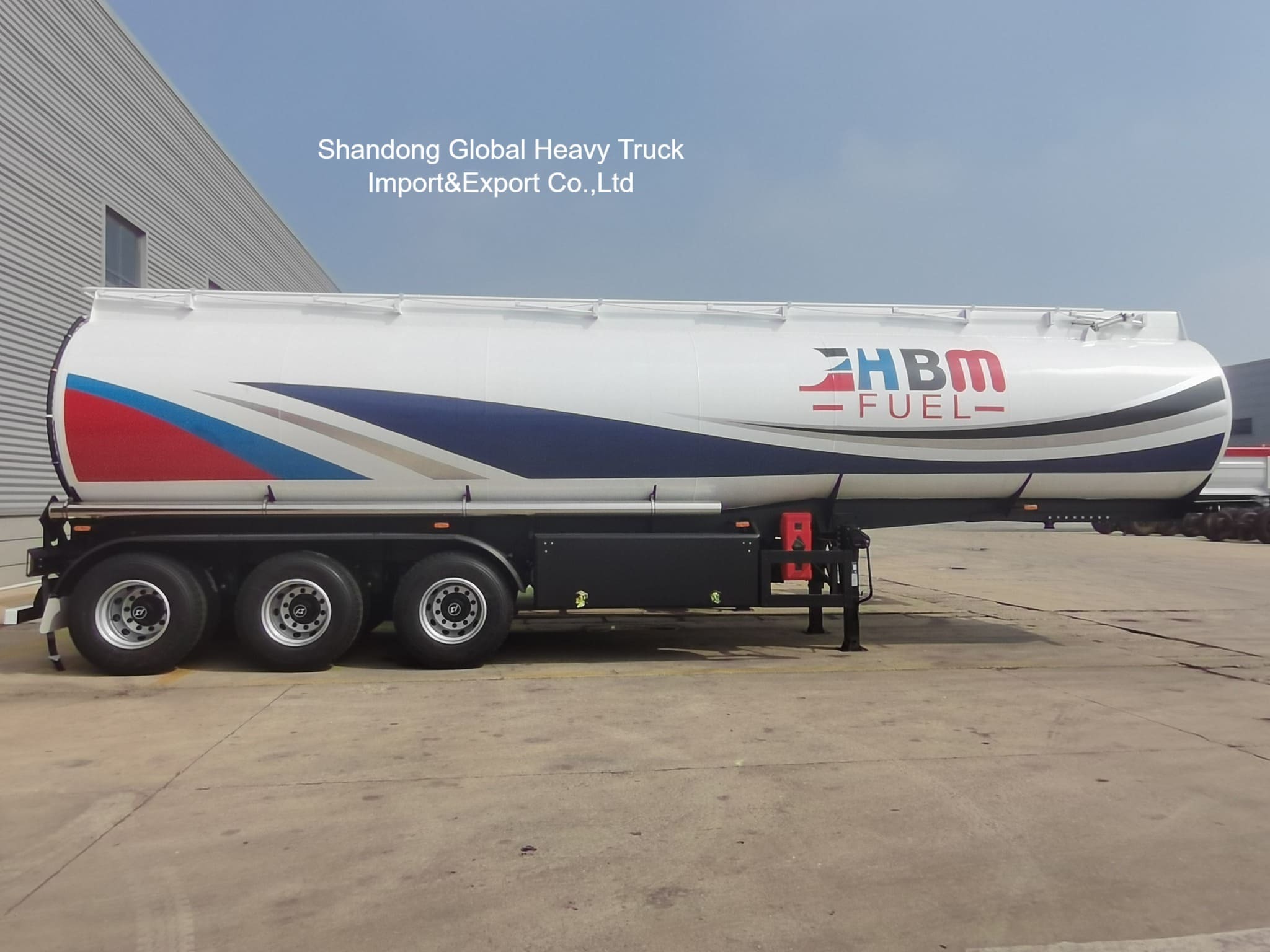 Tank à carburant à trois essieux en acier, semi-remorque 45000L