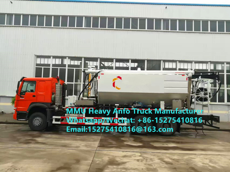 Mélangeur et chargeur sur site Explosifs à base d'huile d'ammonium lourd multifonctionnel Camion 15/20/25Ton Émulsion lourde Camion ANFO MMU MEMU Pour la Mongolie RDC CONGO PERU Ghana Service de soufflage minier