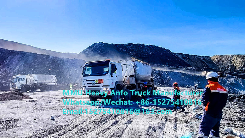 Prix ​​bas mélangeant et chargeant le camion multifonctionnel d'explosifs lourds d'huile d'ammonium 15/20/25Ton camion lourd d'émulsion ANFO Russie/Kazakhstan/Ouzbékistan/Indonésie/Guinée Service de dynamitage minier